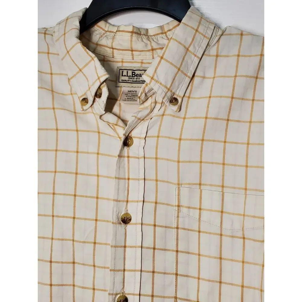 L.L.Bean Men’s XL Regular Button-Down Shirt 100% Cotton Plaid Long Sleeve Casual - Picture 11 of 12